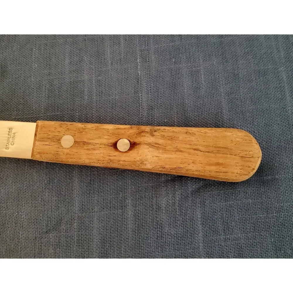 Vintage Stainless Steel Ice Cream Spade Scraper Wooden Handle Advertising